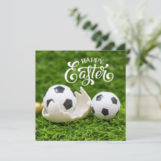 Osterurlaub mit Fußball Ostern Bunny (Stehend Vorderseite)