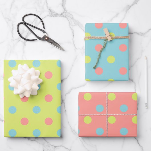 Osterurlaub Polka Dot Pattern Collection Geschenkpapier Set (Vorderseite)