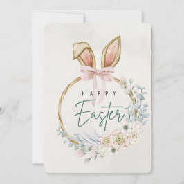 Osterurlaubskarte mit Bunny Ears & Floral Dekorati Feiertagskarte