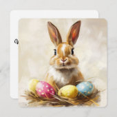 Osterurlaubskarte Niedlich Bunny Rabbit Feiertagskarte (Vorne/Hinten)