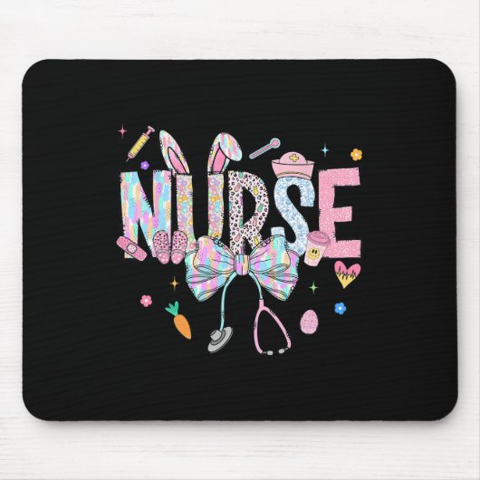 Osterverse Oberschwester Kokette Frohe Ostern Kran Mousepad (Vorne)