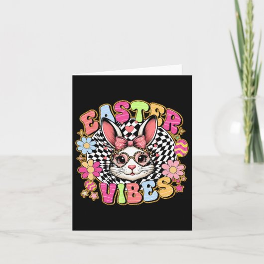 Ostervibes Floral Bunny Rabbit Egg Coquette Bow Karte (Vorderseite)