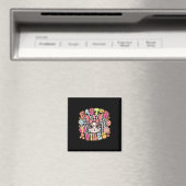 Ostervibes Floral Bunny Rabbit Egg Coquette Bow Magnet (In Situ (Geschirrspüler))