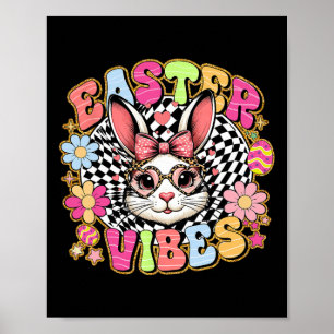 Ostervibes Floral Bunny Rabbit Egg Coquette Bow Poster