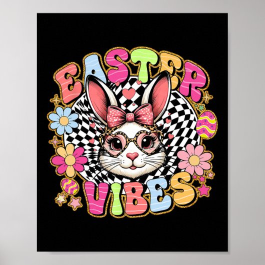 Ostervibes Floral Bunny Rabbit Egg Coquette Bow Poster (Vorne)