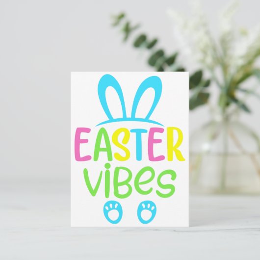 Ostervibes Pastel Postkarte (Stehend Vorderseite)