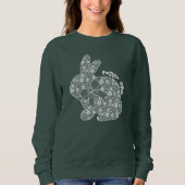 Ostervibes White Lace Bunny Lace Oars Lace Bow Sweatshirt (Vorderseite)