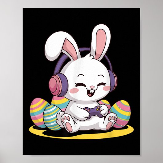 Ostervideo Game Bunny Gaming Controller Gamer Bo Poster (Vorne)