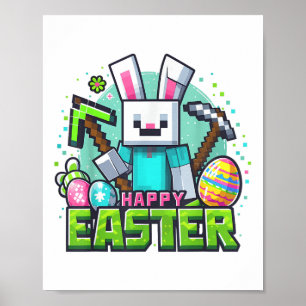 Ostervideospiel Bunny Eggs Gaming Gamer Boys Männe Poster