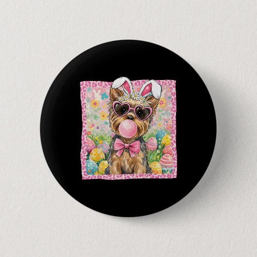 Ostervierkanterrier-Hundemama Osterhase Frühling Button (Vorderseite)