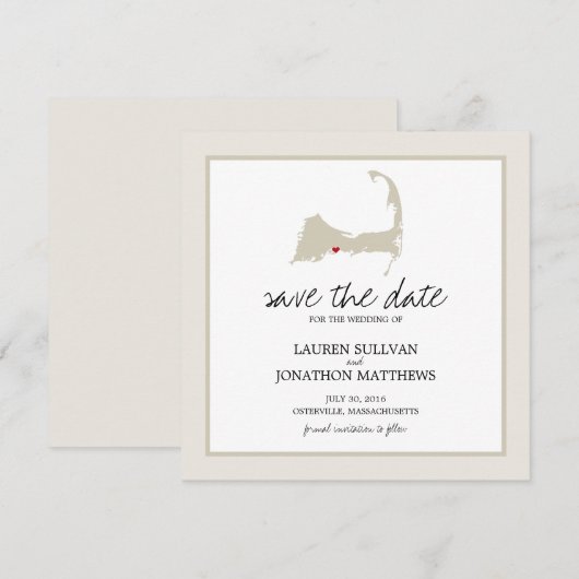 Osterville Cape Cod Wedding Save the Date (Vorne/Hinten)