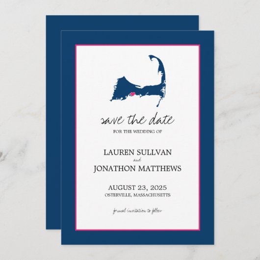 Osterville Cape Cod Wedding Save the Date (Vorne/Hinten)