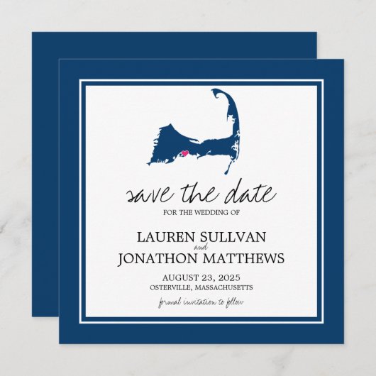 Osterville Cape Cod Wedding Save the Date (Vorne/Hinten)
