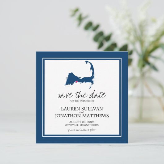 Osterville Cape Cod Wedding Save the Date (Stehend Vorderseite)