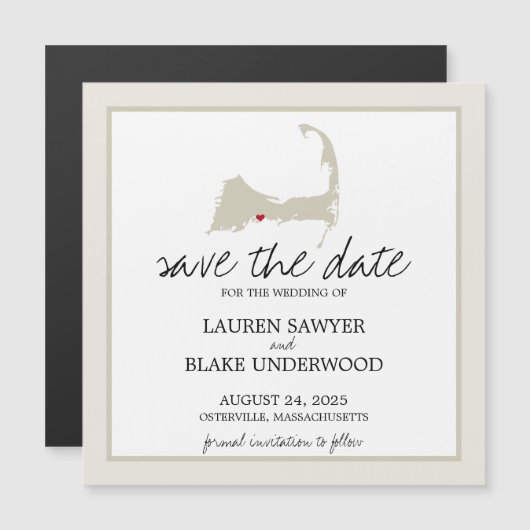 Osterville Cape Cod Wedding Save the Date Magneteinladung (Vorne/Hinten)