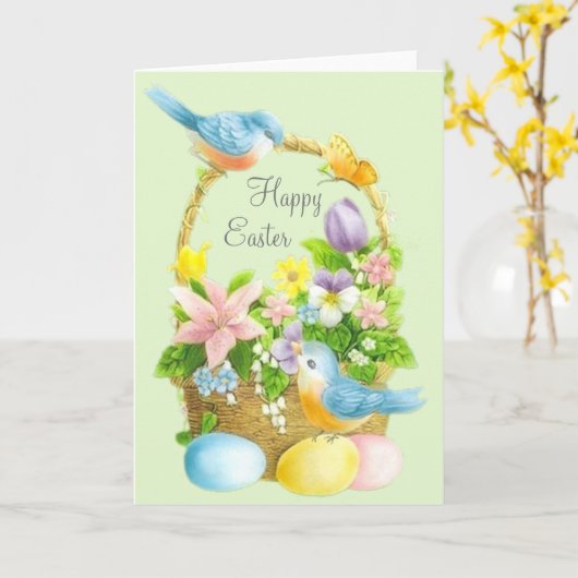 OsterVintag Karte (Gelbe Blume)