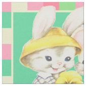 OsterVintage Bunnies Kanbits Kariert Trimm 9" Stoff (Nahaufnahme)