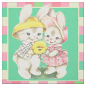 OsterVintage Bunnies Kanbits Kariert Trimm 9" Stoff (Muster)