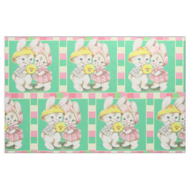 OsterVintage Bunnies Kanbits Kariert Trimm 9" Stoff