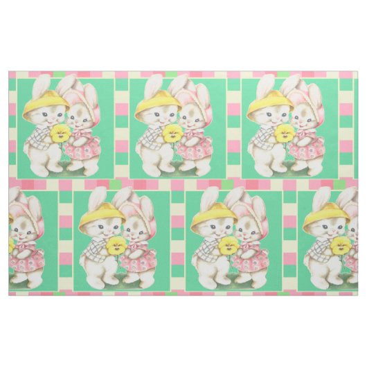 OsterVintage Bunnies Kanbits Kariert Trimm 9" Stoff (Fat Quarter (45,7 x 55,9 cm))