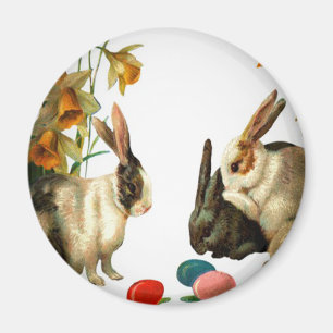 OsterVintage Bunnies mit Blick auf Süßeier, ZSSG Magnet