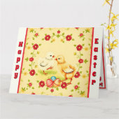 OsterVintage Hühnerreise-Sammlung Karte (Gelbe Blume)