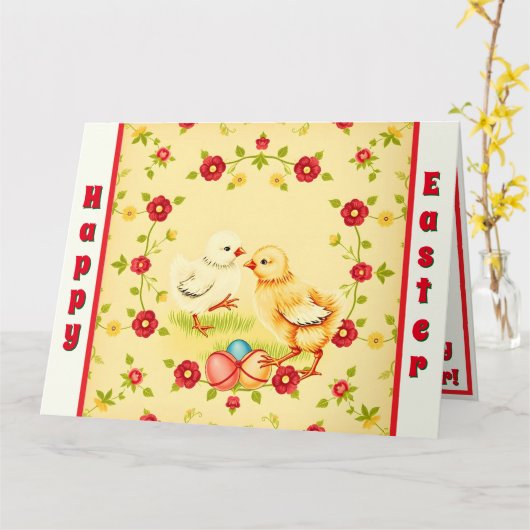 OsterVintage Hühnerreise-Sammlung Karte (Gelbe Blume)