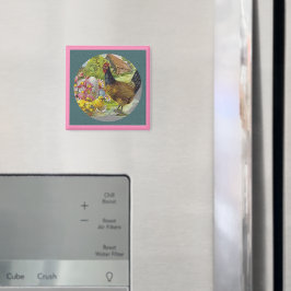 OsterVintager Hund und gezogene Chicks Magnet