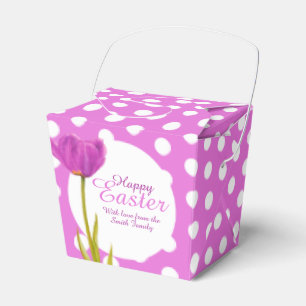 Osterviolette-Tulpen-Polka-Dot-Geschenkverpackung Geschenkschachtel