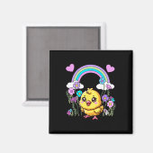 Ostervogel-Blumen-Kinder-Kind Magnet (Vorderseite/Rückseite)