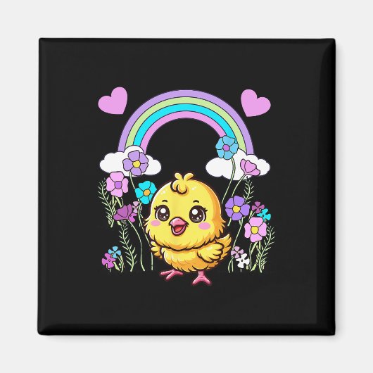 Ostervogel-Blumen-Kinder-Kind Magnet (Vorne)