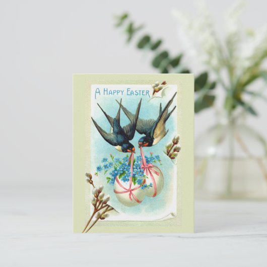 Ostervögel Feiertagspostkarte (Stehend Vorderseite)