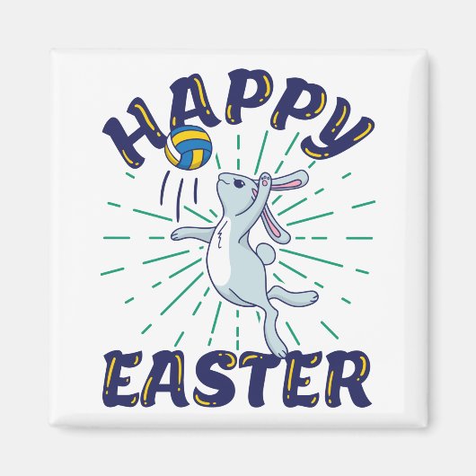 Ostervolleyball Bunny Jump Serve Magnet (Vorne)