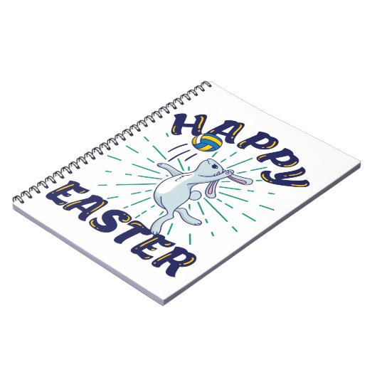 Ostervolleyball Bunny Jump Serve Notizblock (Linke Seite)