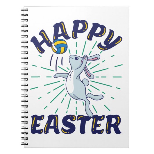 Ostervolleyball Bunny Jump Serve Notizblock (Vorderseite)