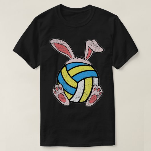 Ostervolleyball Lover Bunny Ears Ball Niedlich Rab T-Shirt (Design vorne)