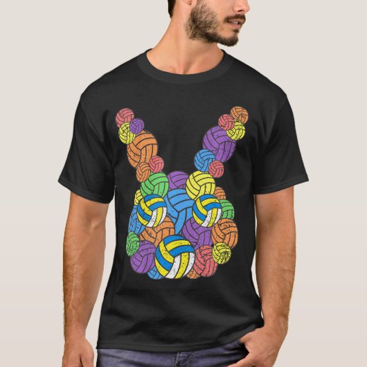 Ostervolleyball Lover Bunny Head Ball Egg T-Shirt (Vorderseite)