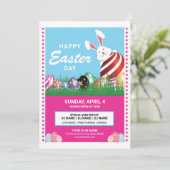 Ostervorlage für die Party Einladung (Stehend Vorderseite)