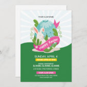 Ostervorlagenvorlage für den Flyer der Party Einla Einladung (Vorne/Hinten)