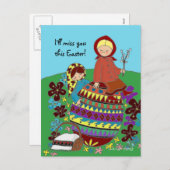 Ostervormittag Pysanka Ukrainische Volkskunst Feiertagspostkarte (Vorne/Hinten)