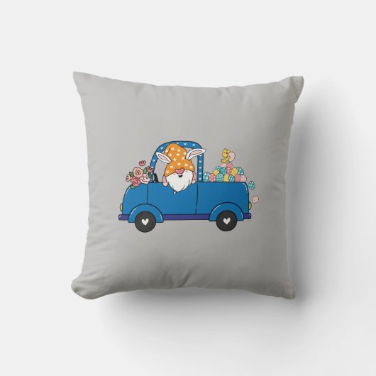 Osterwagen Frühschwanz Gnome Baby T - Shirt Kissen (Vorderseite)