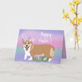 Osterwalish Corgi Pup Karte (Gelbe Blume)