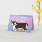 Osterwalish Corgi Pup Karte (Gelbe Blume)