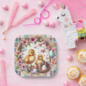 Osterwasserfarbe Kariert zwei Encklings Pappteller (Party)