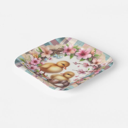 Osterwasserfarbe Kariert zwei Encklings Pappteller (Gewinkelt)