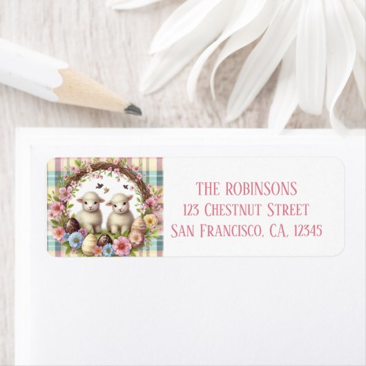 Osterwasserfarbe Kariert zwei Lämmer (Insitu)