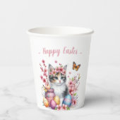 Osterwasserfarbe Kücheneier und Blume Pappbecher (Rückseite)