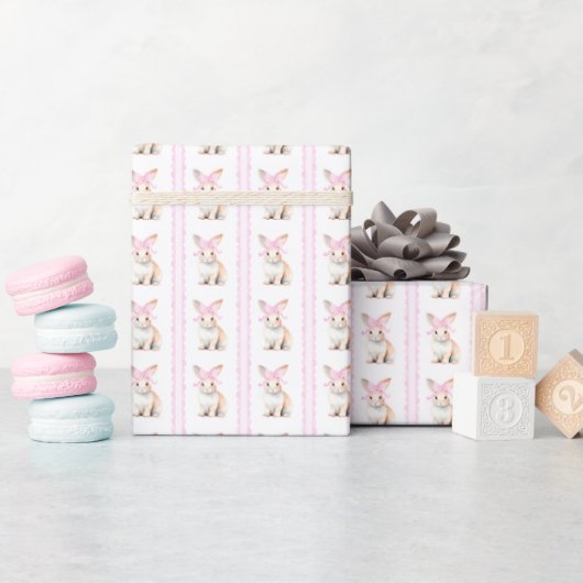 Osterwasserfarbe sonnig mit rosa Bugkalotte Geschenkpapier (Babyparty)