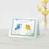 Osterwasserfarbe Whimsikäre Vögel Karte (Gelbe Blume)