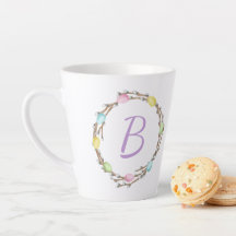 Osterweidenkranz mit Monogramm und Pastell-Eiern